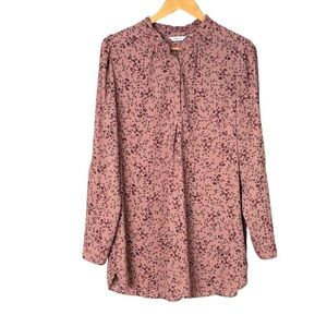 Reitmans Dusty Rose Boho Frill Blouse | XL Coastal Grandmother